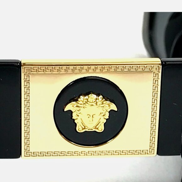Versace Sunglasses Womens Black Gold Square with Gray Lenses main image 4